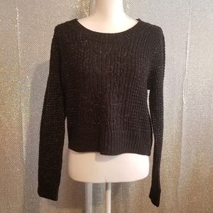 Boy Meets Girl Black w/ Silver Thread Sweater sz XL NWT